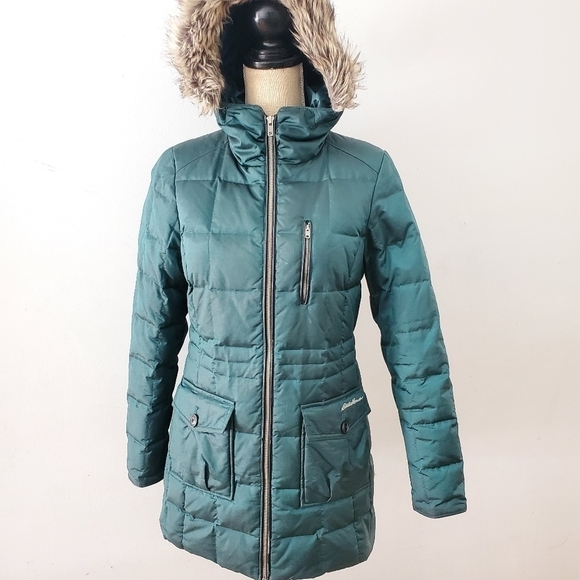 Eddie Bauer Women Coat Puffer Parka Green Size XS - Picture 1 of 16